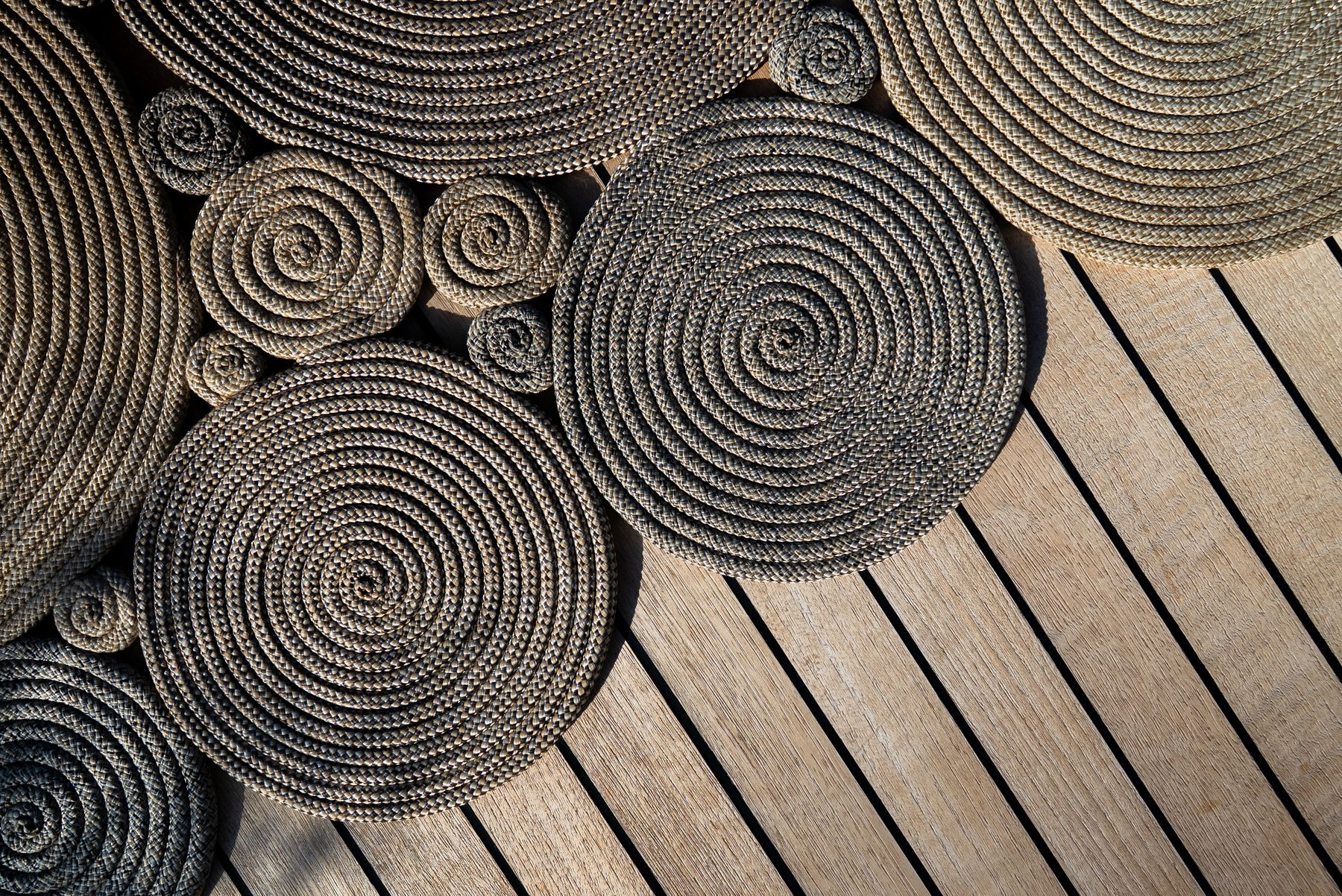 Detalhe da teca do convés
